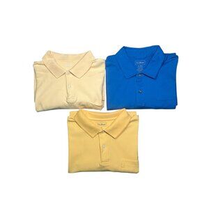 Lot of 3 LL Bean Men’s XL Casual Golf Cotton Pocket Tees- 3 Different Colors